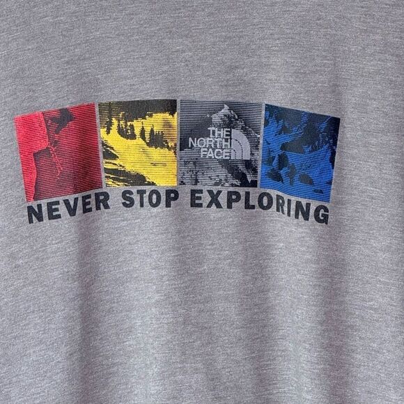 The North Face Never Stop Exploring Short Sleeve Gray T Shirt - Men’s US L - Picture 3 of 6